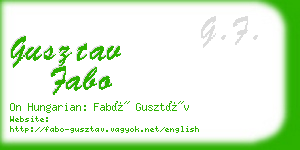 gusztav fabo business card